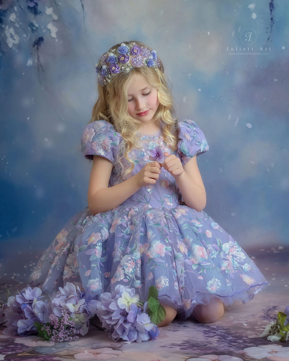 Enchanted Prism Wishes Dress – Embroidered Lace Boutique Birthday Girls Dress | Iridescent Tulle Princess Occasion Dress