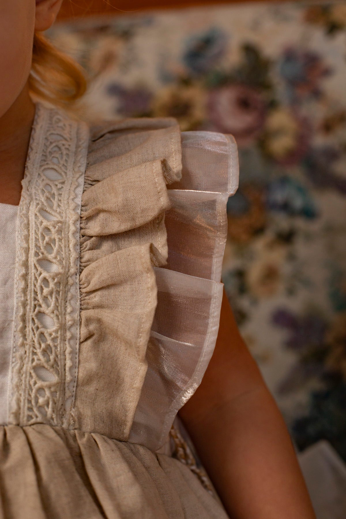 Ukrainian Heritage – Hand Embroidered Vintage Inspired Boutique Girls Dress | Luxury Linen Heirloom Style Special Occasion