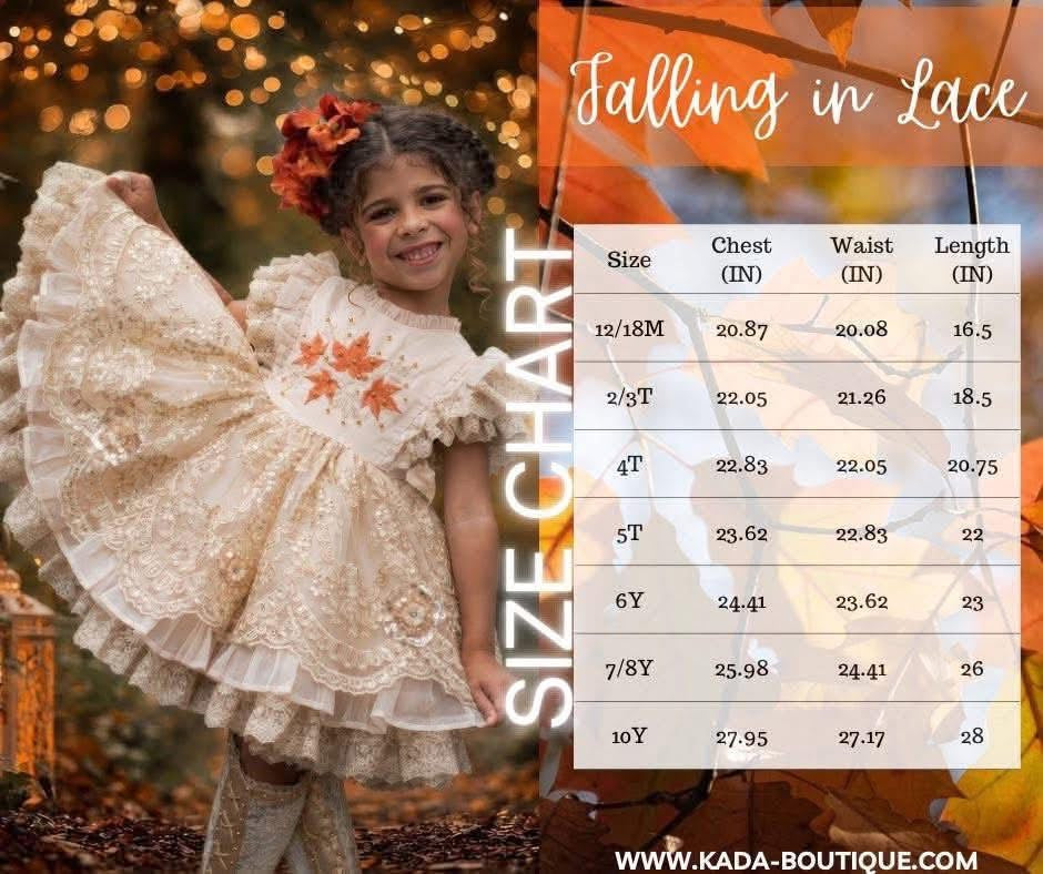 Golden Heiress Dress – Floral Appliqué Gold Lace Girls Dress | Organza Ruffle Heirloom Style