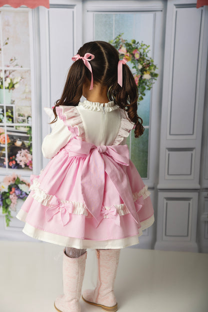 Maeliana – Robe pour Filles Boutique Broderie Main Inspiration Vintage | Maille Dentelle Anglaise Style Héritage Occasion Spéciale