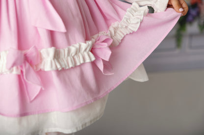 Maeliana – Robe pour Filles Boutique Broderie Main Inspiration Vintage | Maille Dentelle Anglaise Style Héritage Occasion Spéciale