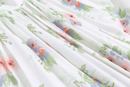 Sage Garden Dress – Floral Print Vintage Inspired Boutique Girls Dress | Ruffle Detail Heirloom Style Classic Girls Dress