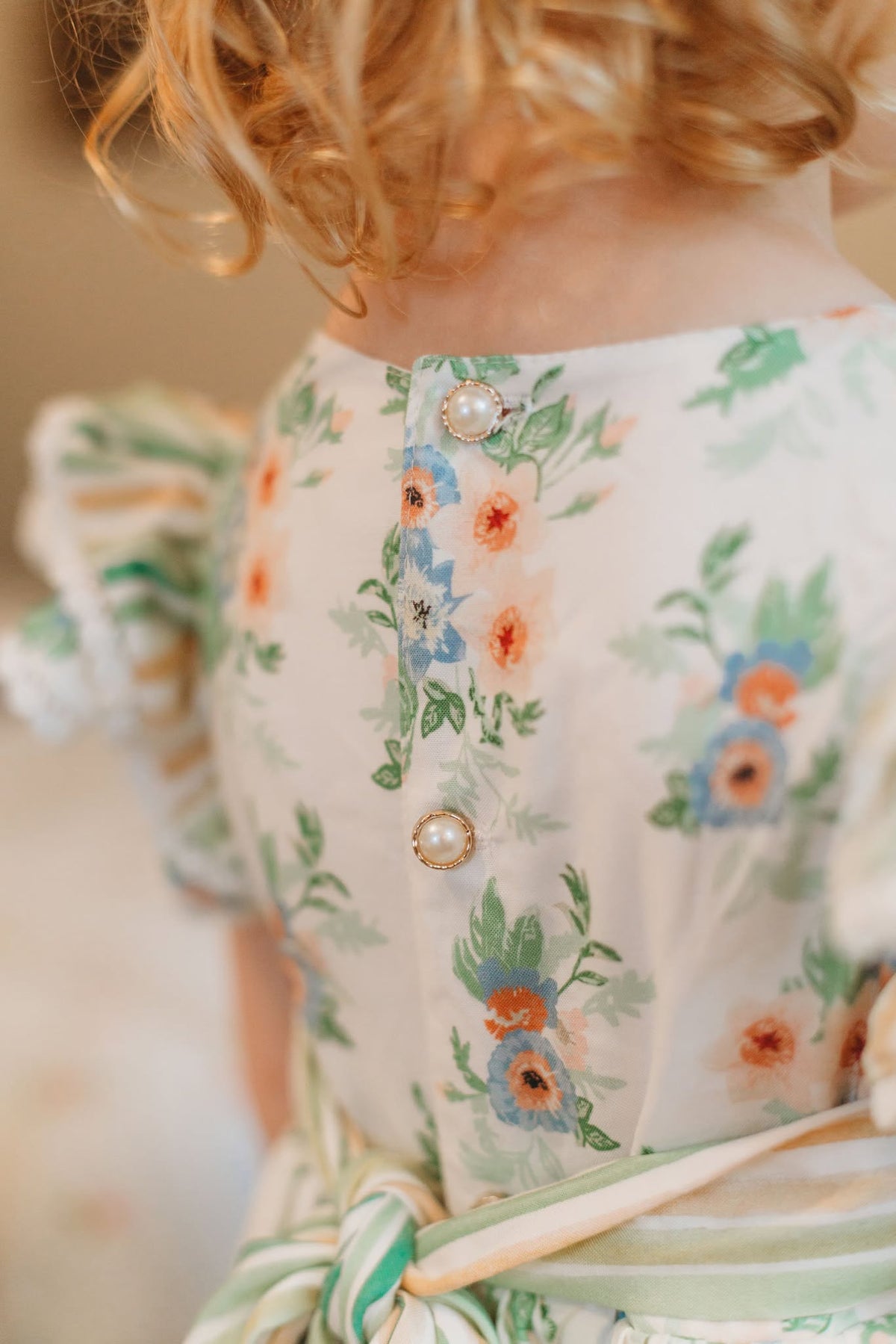 Sage Garden Dress – Floral Print Vintage Inspired Boutique Girls Dress | Ruffle Detail Heirloom Style Classic Girls Dress