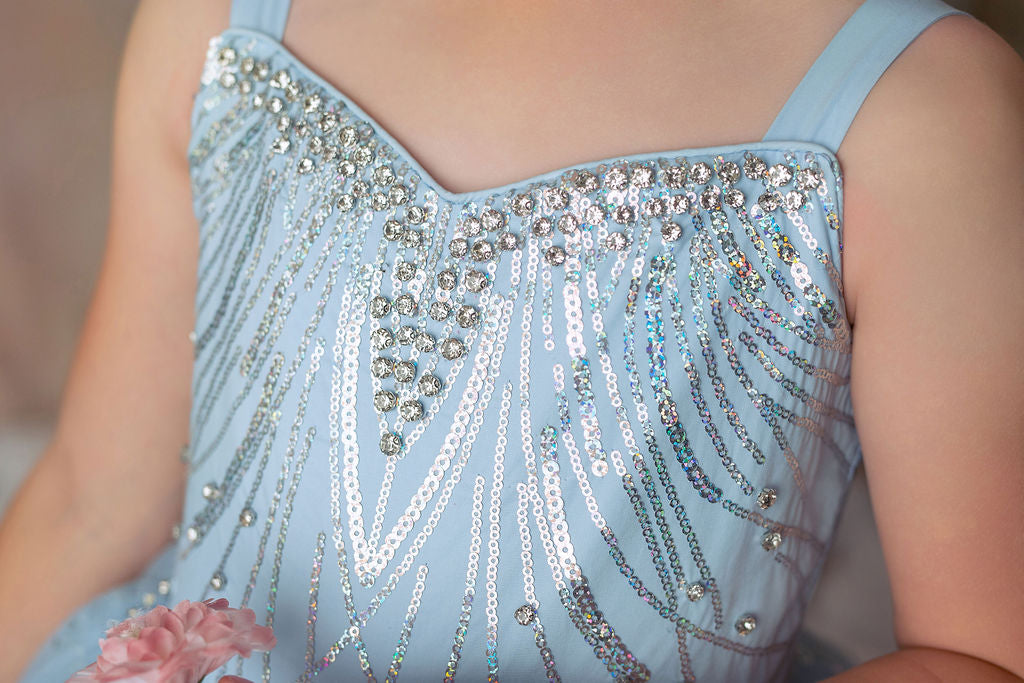 Arc-en-ciel par Temps Nuageux — Robe d'Anniversaire Arc-en-ciel Fille | Jupon en Tulle Héritage & Robe à Nœud