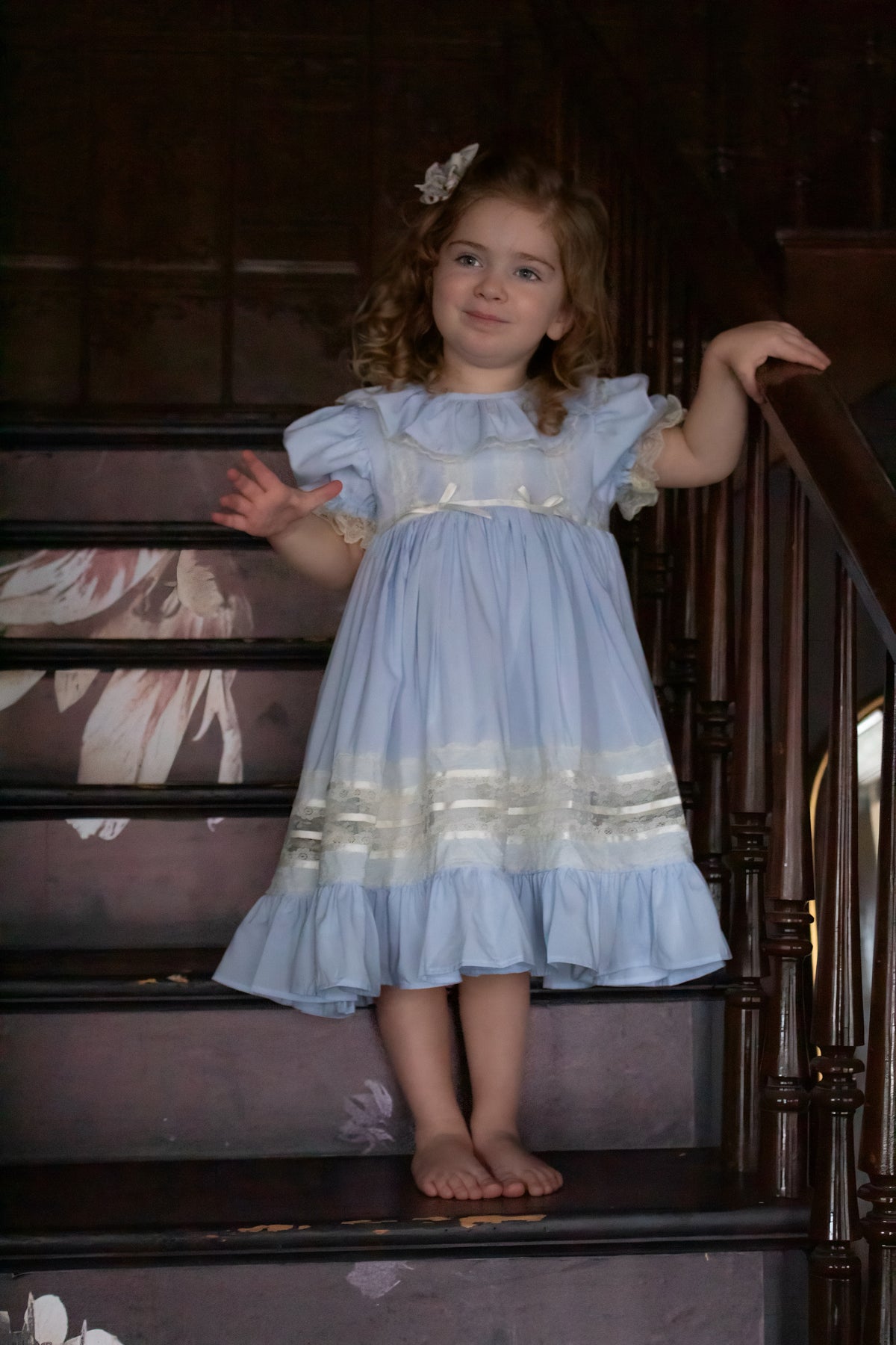 Celestine Heirloom Dress – Vintage Inspired Lace Boutique Girls Dress | Viscose Long Silhouette Heirloom Style