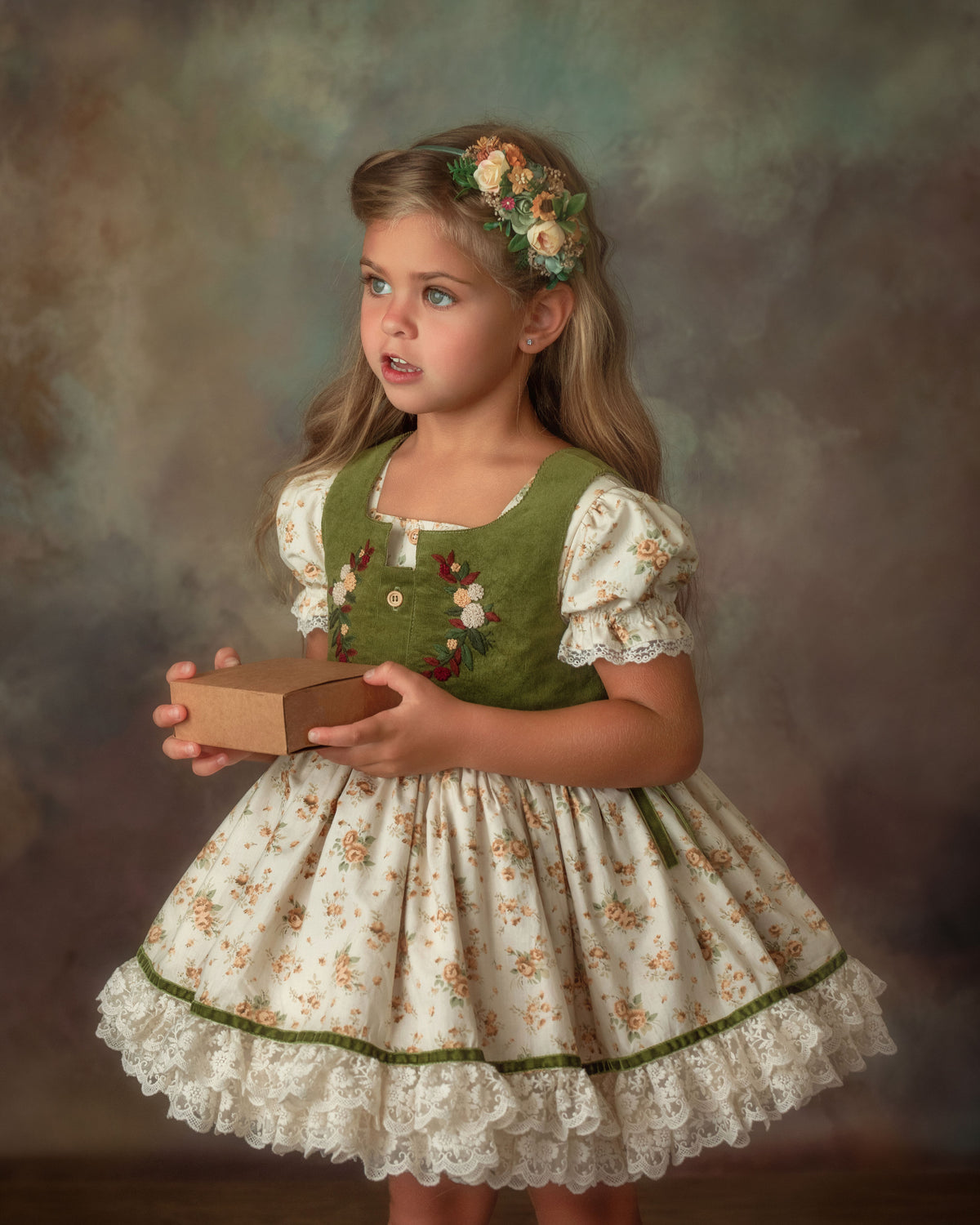 The Everwood Dress – Hand Embroidered Vintage Inspired Cotton Girls Dress | Detachable Vest Heirloom Style PREORDER EST EARLY NOV