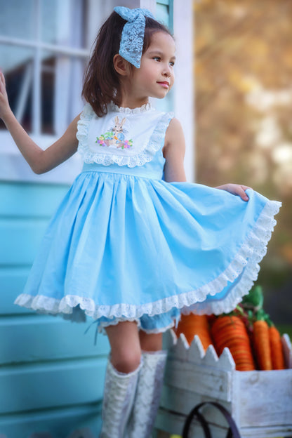 Cottontail Dreams – Robe de Pâques brodée pour filles | Robe de printemps et d'anniversaire de luxe