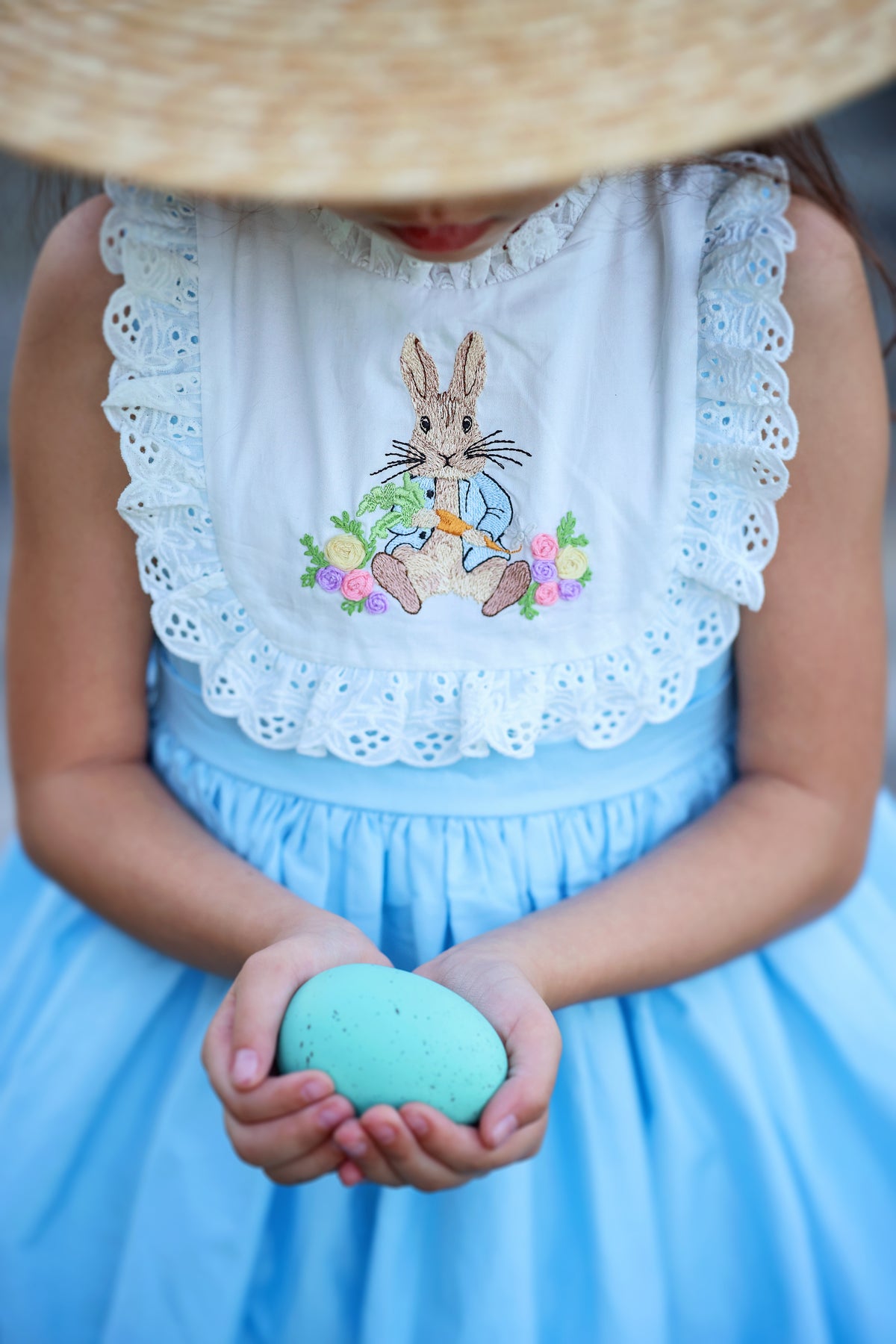 Cottontail Dreams – Robe de Pâques brodée pour filles | Robe de printemps et d'anniversaire de luxe