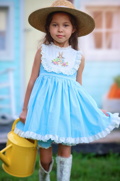 Cottontail Dreams – Robe de Pâques brodée pour filles | Robe de printemps et d'anniversaire de luxe