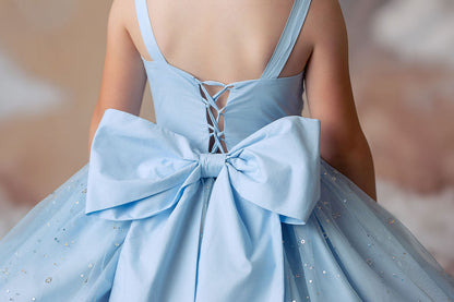 Arc-en-ciel par Temps Nuageux — Robe d'Anniversaire Arc-en-ciel Fille | Jupon en Tulle Héritage & Robe à Nœud