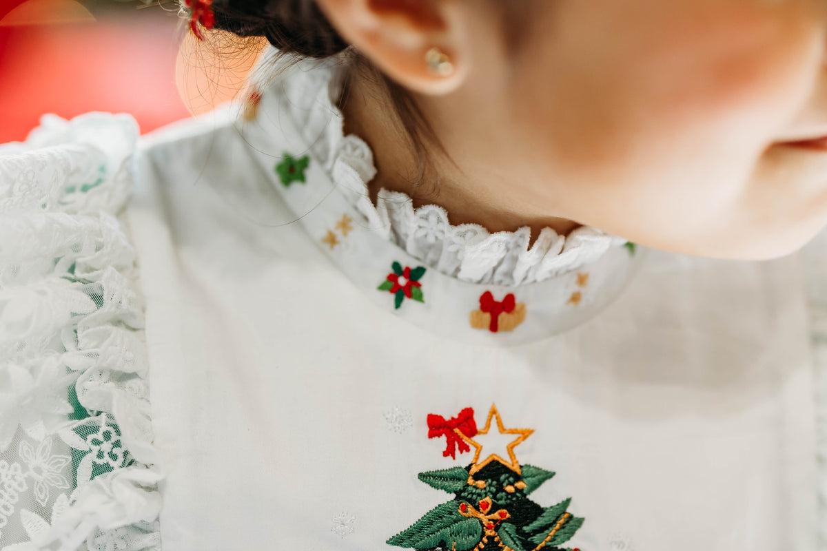 Robe Hiver Ours – Robe Brodé Boutique pour Fille | Robe de Vacances Style Héritage Imprimé Ours
