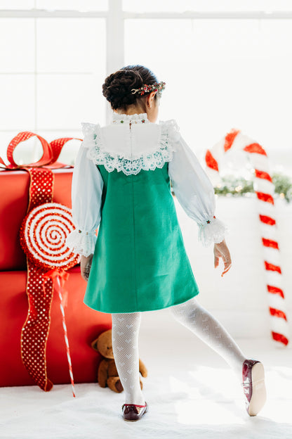 Robe Hiver Ours – Robe Brodé Boutique pour Fille | Robe de Vacances Style Héritage Imprimé Ours