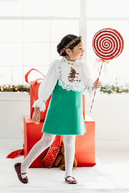 Robe Hiver Ours – Robe Brodé Boutique pour Fille | Robe de Vacances Style Héritage Imprimé Ours