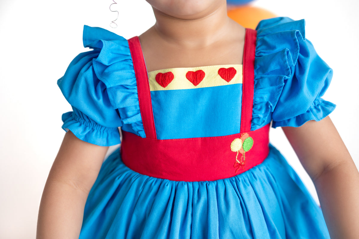 Rainbow Party – Hand Embroidered Vintage Inspired Boutique Girls Dress | Linen Cotton Tulle Lace Luxury Occasion Dress