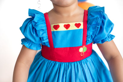 Rainbow Party – Hand Embroidered Vintage Inspired Boutique Girls Dress | Linen Cotton Tulle Lace Luxury Occasion Dress