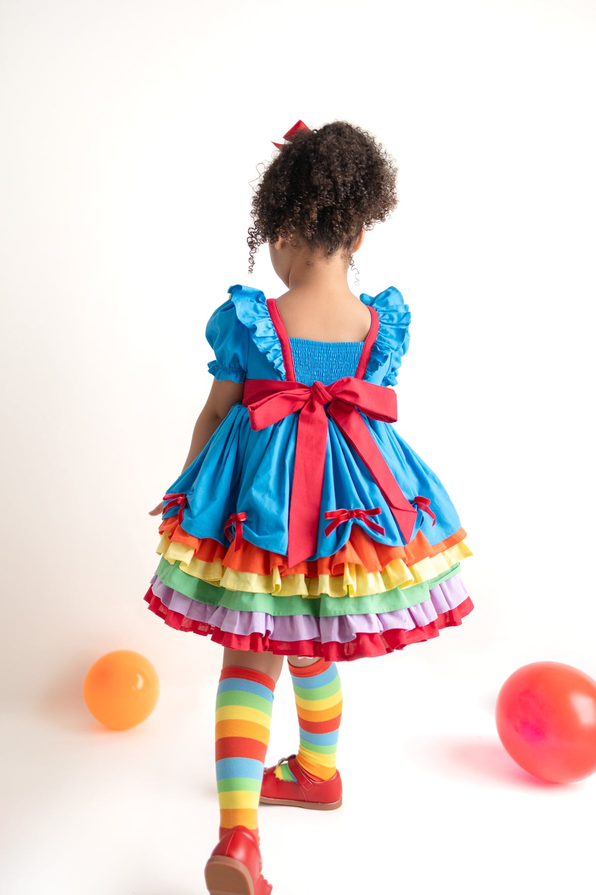 Rainbow Party – Hand Embroidered Vintage Inspired Boutique Girls Dress | Linen Cotton Tulle Lace Luxury Occasion Dress