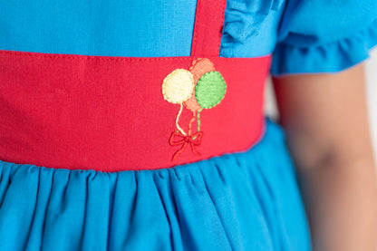 Rainbow Party – Hand Embroidered Vintage Inspired Boutique Girls Dress | Linen Cotton Tulle Lace Luxury Occasion Dress