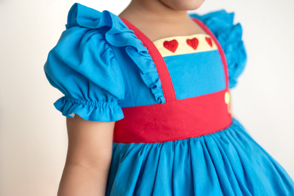Rainbow Party – Hand Embroidered Vintage Inspired Boutique Girls Dress | Linen Cotton Tulle Lace Luxury Occasion Dress