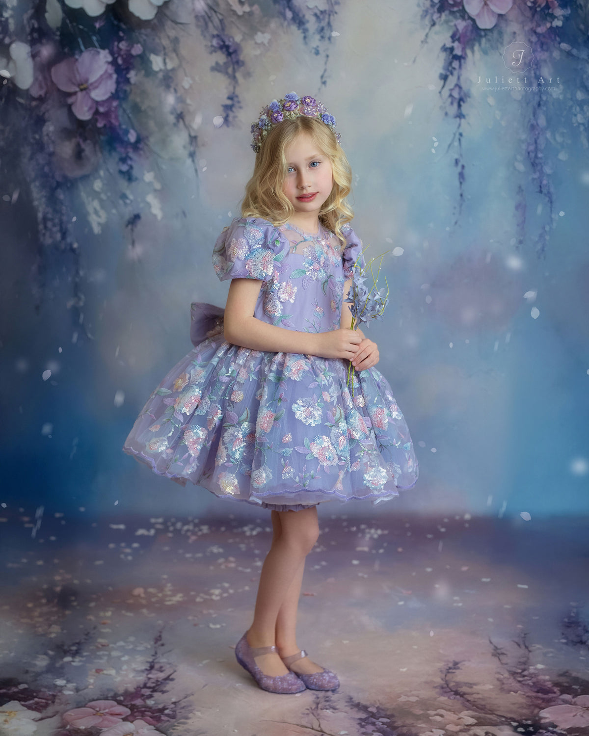 Enchanted Prism Wishes Dress – Embroidered Lace Boutique Birthday Girls Dress | Iridescent Tulle Princess Occasion Dress