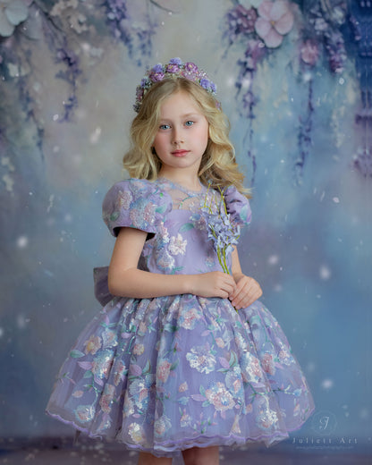 Enchanted Prism Wishes Dress – Embroidered Lace Boutique Birthday Girls Dress | Iridescent Tulle Princess Occasion Dress