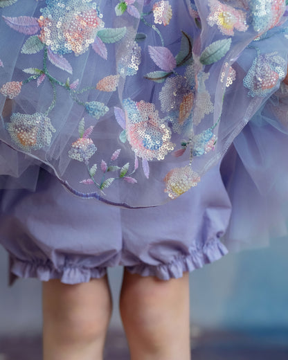 Enchanted Prism Wishes Dress – Embroidered Lace Boutique Birthday Girls Dress | Iridescent Tulle Princess Occasion Dress