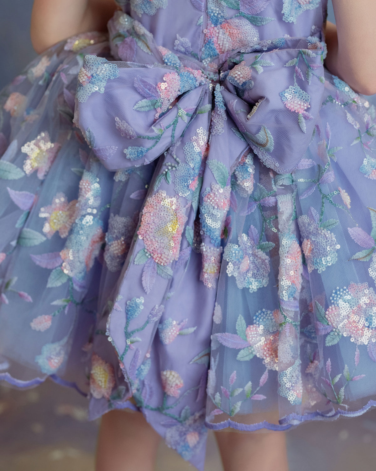 Enchanted Prism Wishes Dress – Embroidered Lace Boutique Birthday Girls Dress | Iridescent Tulle Princess Occasion Dress