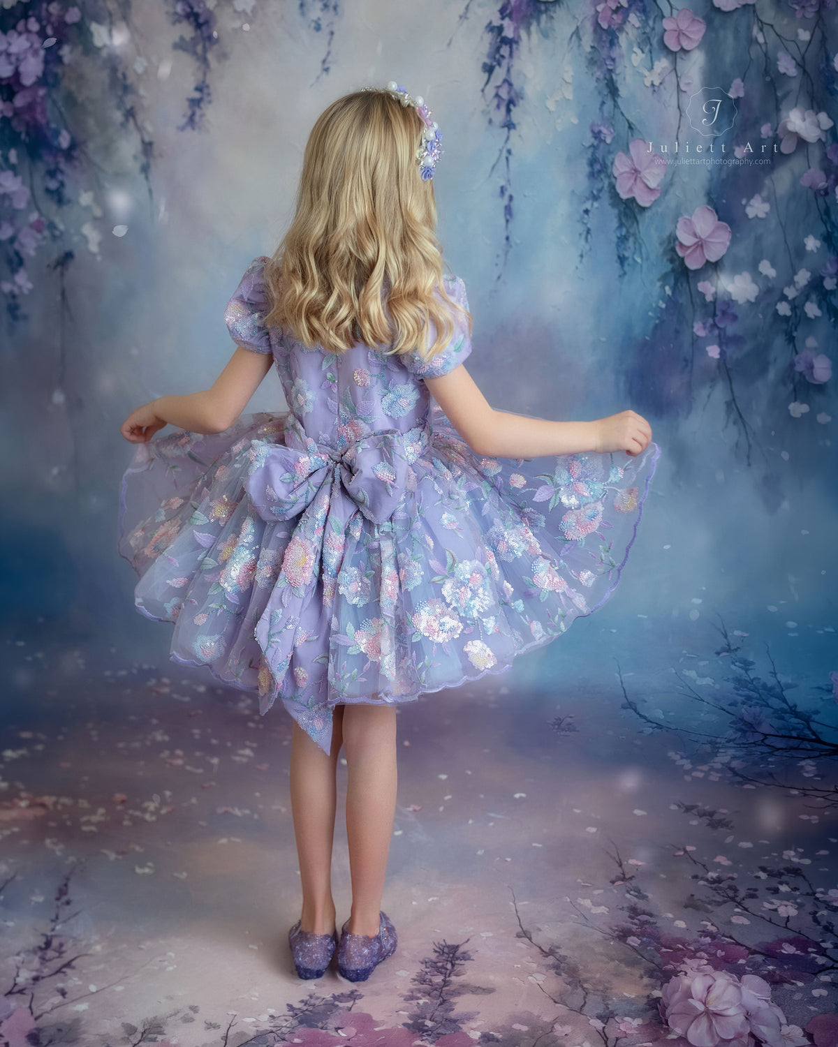 Enchanted Prism Wishes Dress – Embroidered Lace Boutique Birthday Girls Dress | Iridescent Tulle Princess Occasion Dress