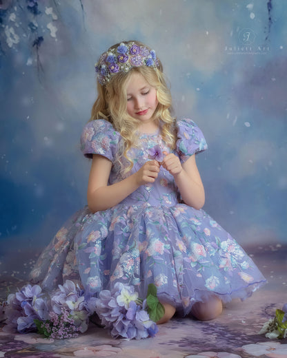 Enchanted Prism Wishes Dress – Embroidered Lace Boutique Birthday Girls Dress | Iridescent Tulle Princess Occasion Dress