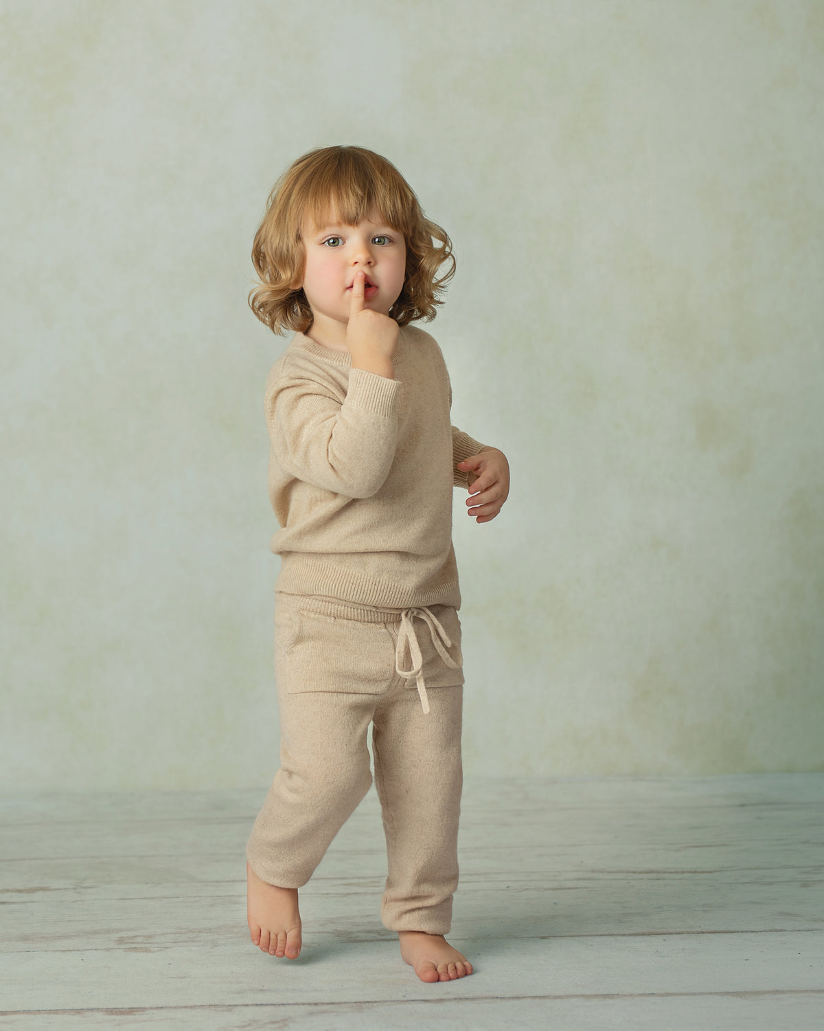 Merino Wool Cashmere Toddler Lounge Set — Sweater + Joggers