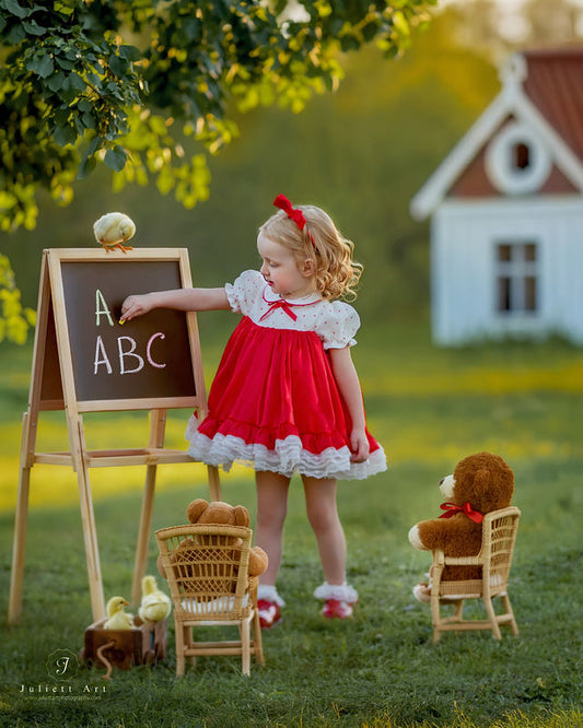 Petit Rouge Délice Dress – Vintage Inspired Boutique Girls Dress | Lace Organza Heirloom Style Special Occasion