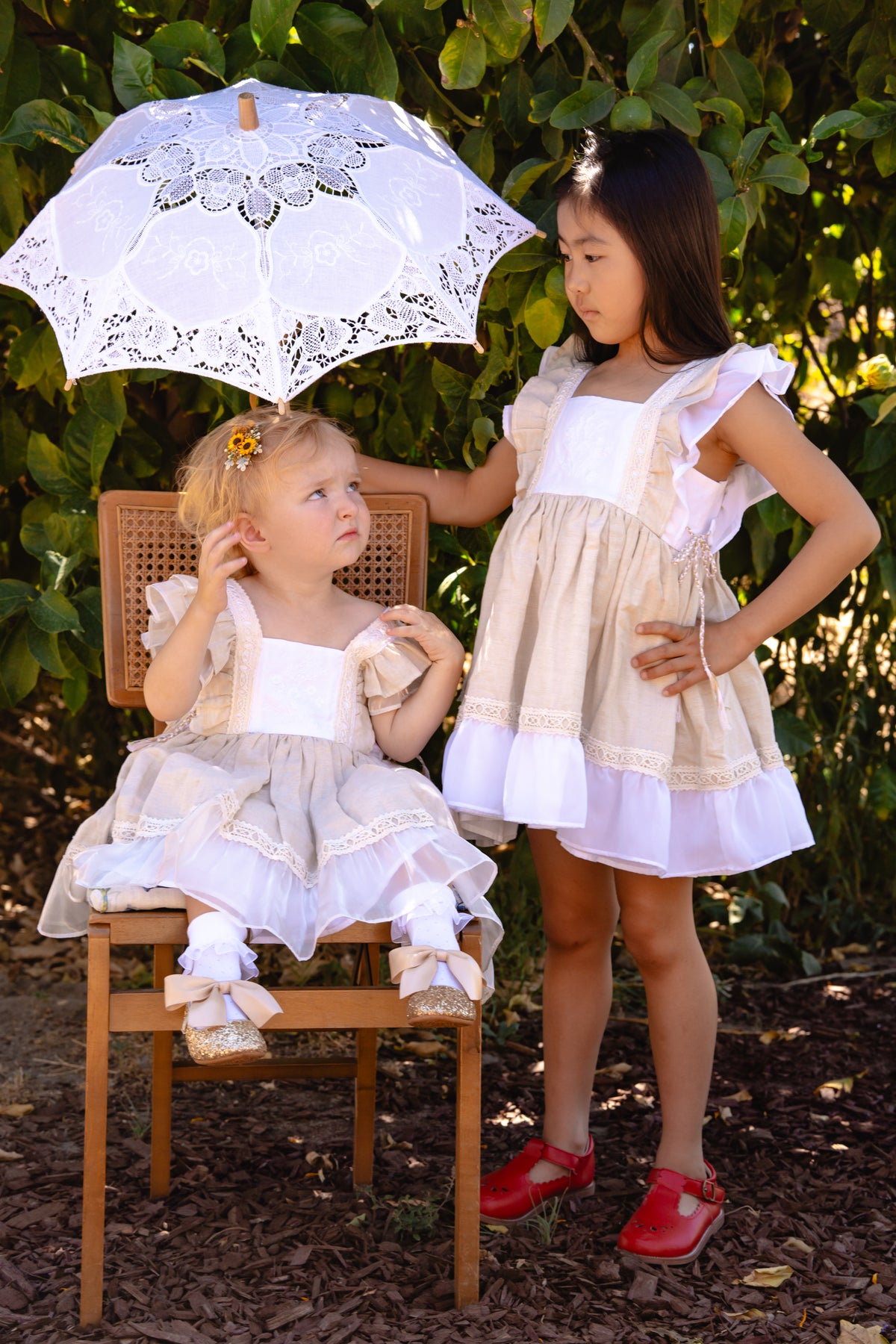 Ukrainian Heritage – Hand Embroidered Vintage Inspired Boutique Girls Dress | Luxury Linen Heirloom Style Special Occasion