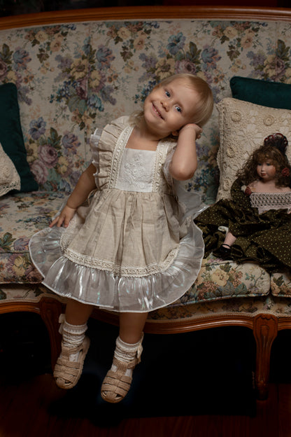 Ukrainian Heritage – Hand Embroidered Vintage Inspired Boutique Girls Dress | Luxury Linen Heirloom Style Special Occasion