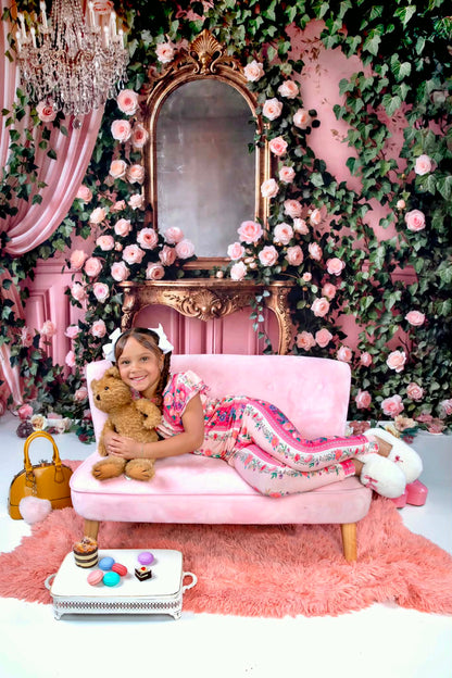 The Pink Chateau Girls Bamboo Lounge Set | Floral Rose