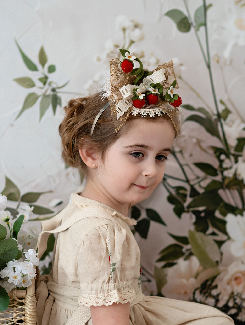 Robe brodée de luxe « Souvenir Fraise » pour filles | Robe d'été pour anniversaire et occasions spéciales