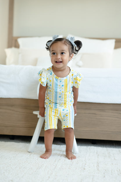 Sunshine & Daisies Girls Bamboo Lounge Set | Yellow Floral