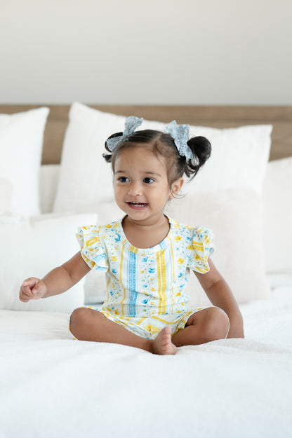 Sunshine & Daisies Girls Bamboo Lounge Set | Yellow Floral