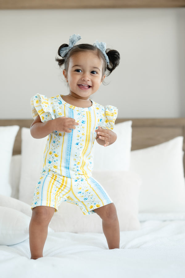 Sunshine & Daisies Girls Bamboo Lounge Set | Yellow Floral