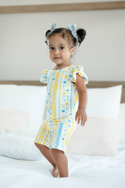 Sunshine & Daisies Girls Bamboo Lounge Set | Yellow Floral