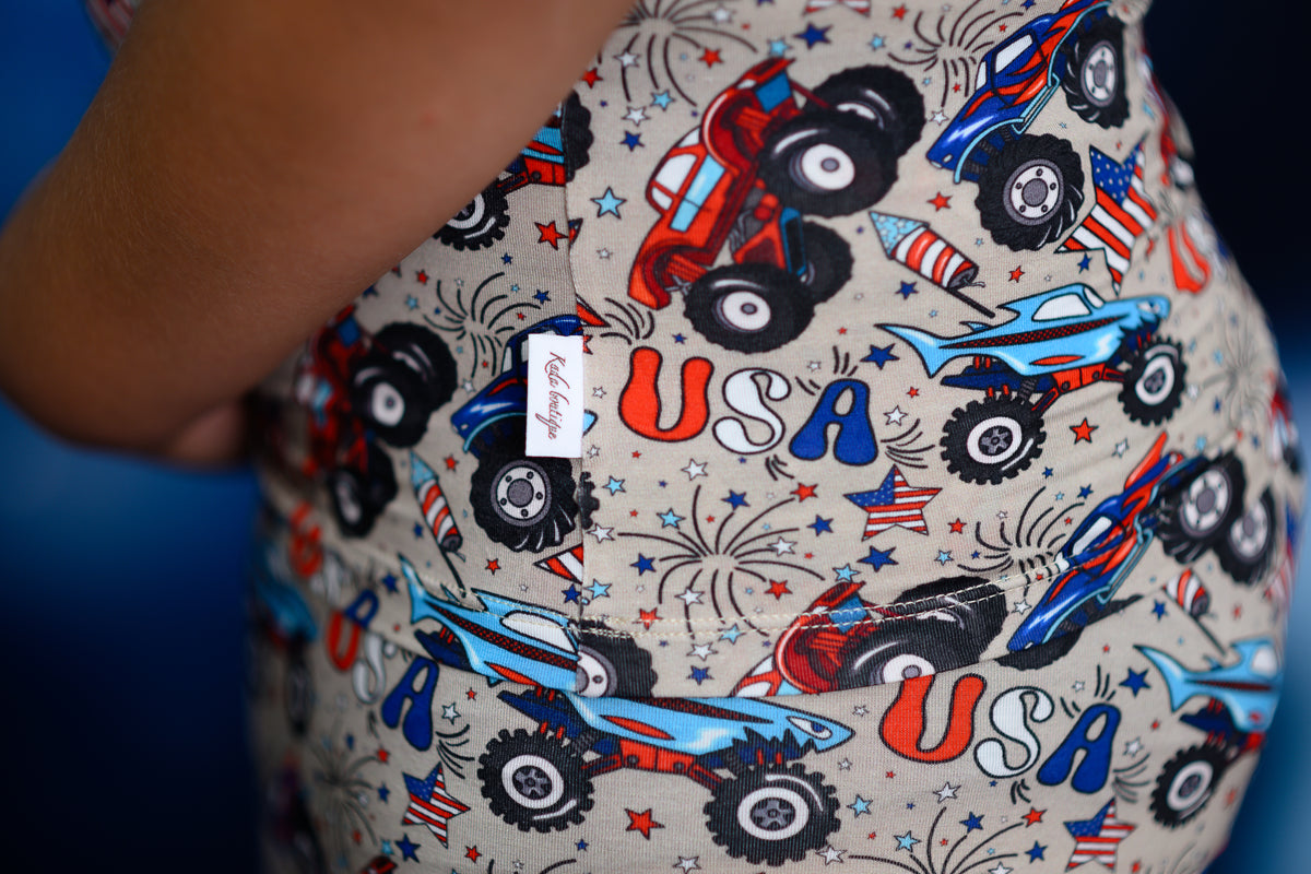Crush It Boys Bamboo Shorts Lounge Set | 4th of July