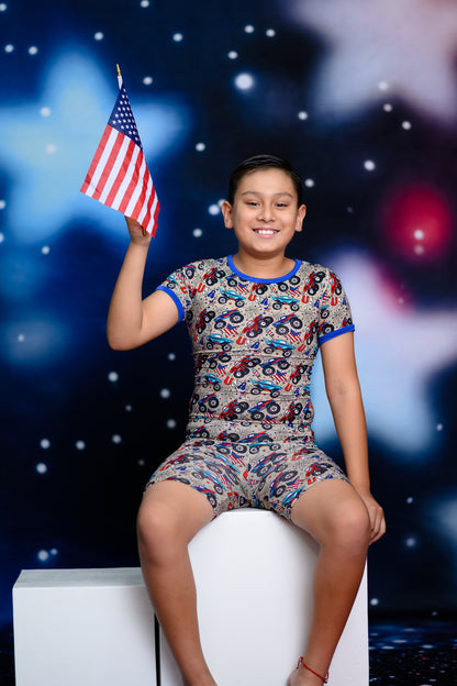 Crush It Boys Bamboo Shorts Lounge Set | 4th of July