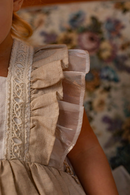 Ukrainian Heritage – Hand Embroidered Vintage Inspired Boutique Girls Dress | Luxury Linen Heirloom Style Special Occasion