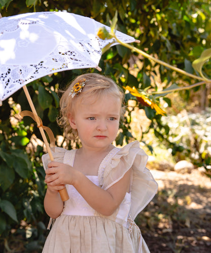 Ukrainian Heritage – Hand Embroidered Vintage Inspired Boutique Girls Dress | Luxury Linen Heirloom Style Special Occasion