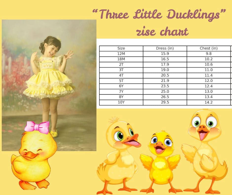 Three Little Ducklings – Robe Fille Velours Coton Brodé Main d'Inspiration Vintage Style Boutique | Robe de Pâques de Style Héritage en Tulle et Dentelle
