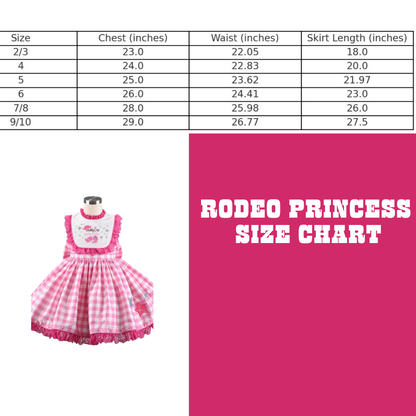 Rodeo Princess Dress – Embroidered Vintage Inspired Cotton Boutique Girls Dress | Gingham Print Lace Ruffle Twirl Dress