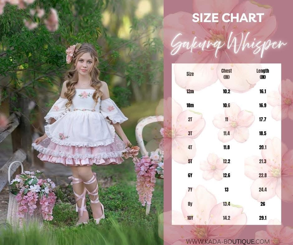 Sakura Whisper Dress – Hand Embroidered Jacquard Boutique Girls Dress | Vintage Inspired Lace Flutter Sleeve Heirloom Style