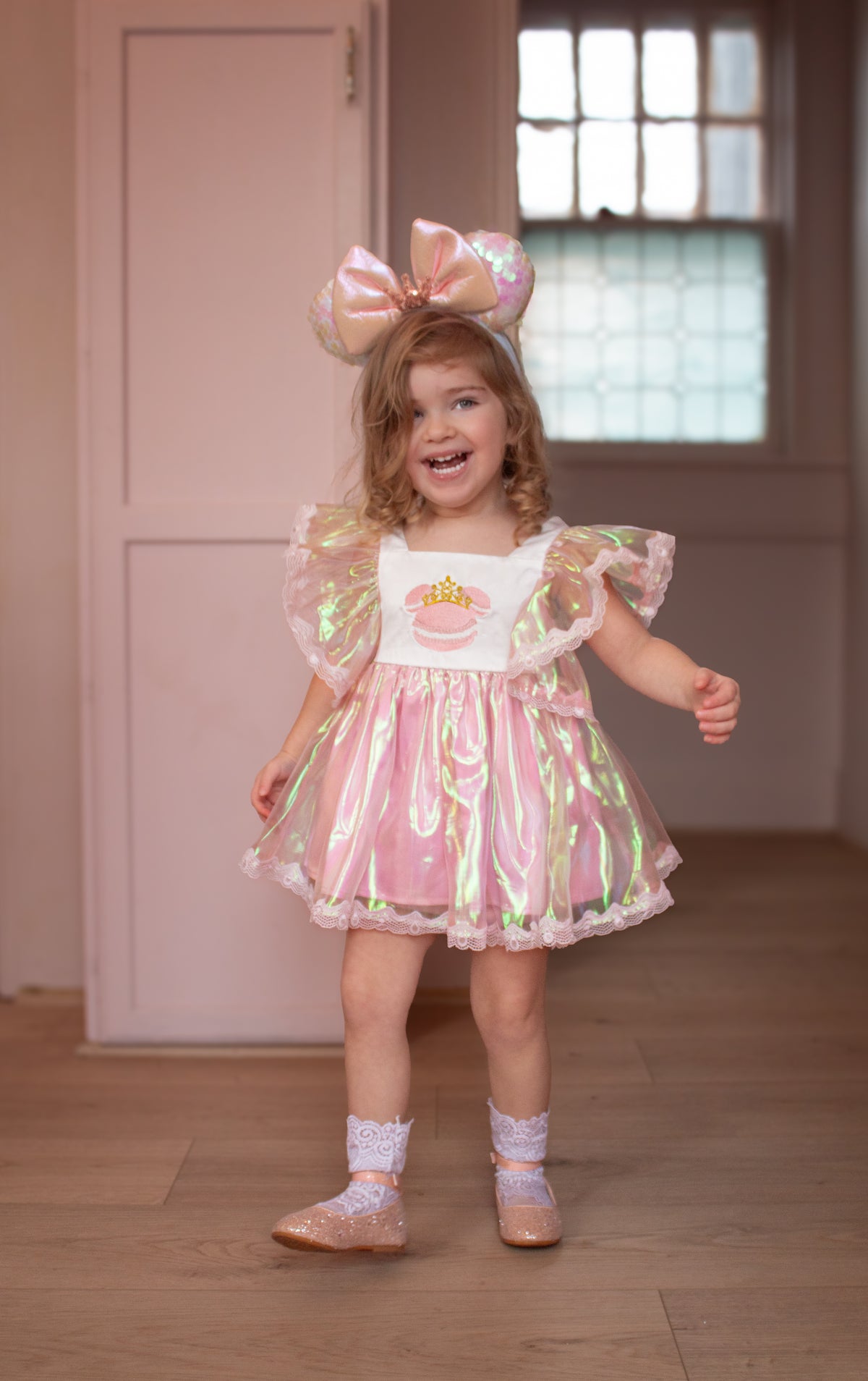 Macaron Missy Play Set – Embroidered Vintage Inspired Boutique Girls Set | Iridescent Fabric Luxury Special Occasion