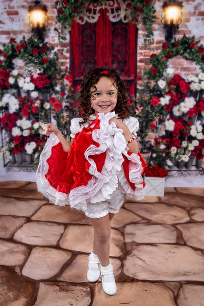 Petit Rouge Délice Dress – Vintage Inspired Boutique Girls Dress | Lace Organza Heirloom Style Special Occasion