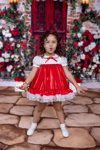 Petit Rouge Délice Dress – Vintage Inspired Boutique Girls Dress | Lace Organza Heirloom Style Special Occasion