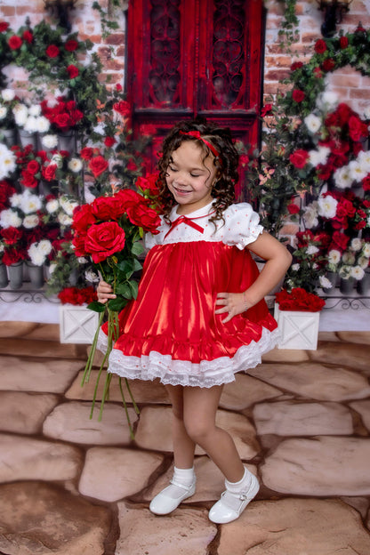 Petit Rouge Délice Dress – Vintage Inspired Boutique Girls Dress | Lace Organza Heirloom Style Special Occasion