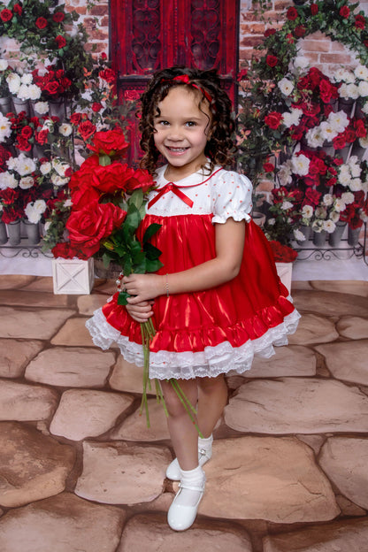 Petit Rouge Délice Dress – Vintage Inspired Boutique Girls Dress | Lace Organza Heirloom Style Special Occasion